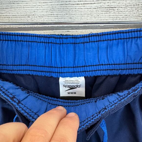 Speedo Men's Navy Blue Loose Fit UPF 50+ Swim Trunks Size Medium - Picture 6 of 9